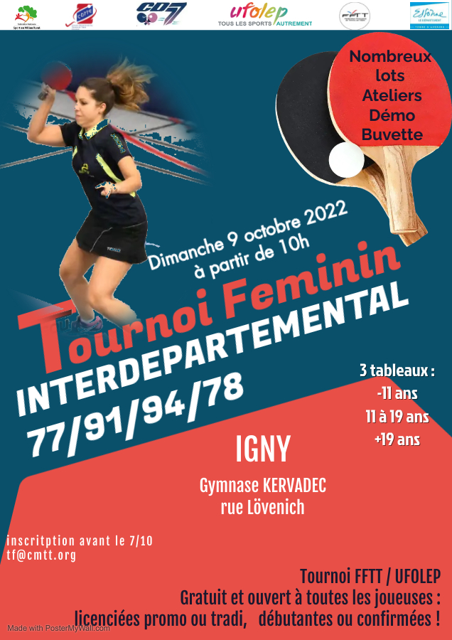 Tournoi F minin Comit D partemental De Tennis De Table De L Esonne